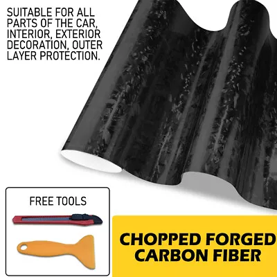 Gloss Forged Carbon Fiber CF Black Silver Gold Red Vinyl Car Wrap Sticker Decal • $13.29