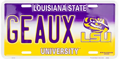  Lsu Tigers Car Truck Tag Plate Geaux Football Sign Louisiana State University • $10.97