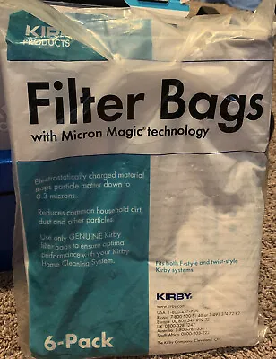 6 Pack Kirby F Style & Twist Filter Vacuum Bags Micron Magic Technology (204811) • $12.34