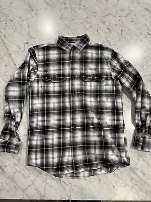 Red Head Brand Flannel Shirt Mens Size M Button Up Black White Long Sleeve • $11