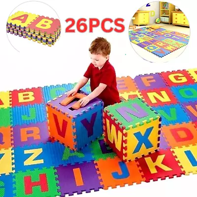 26pcs ABC Alphabet Eva Foam Kids Interlocking Baby Play Jigsaw Puzzle Floor Mat • £12.99