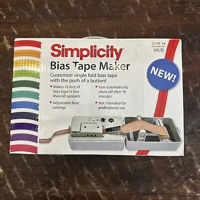 $99 • Buy Simplicity 881925 Bias Tape Maker Brand New In Box Complete