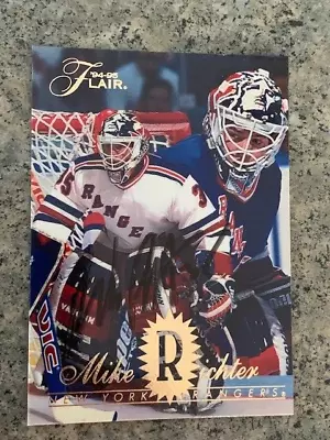 MIKE RICHTER NEW YORK RANGERS Autographed Signed 1994-95 FLAIR #117 • $26.99