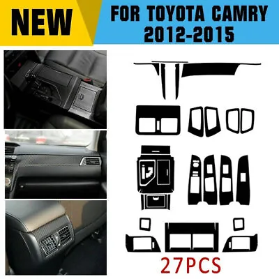 27pc Carbon Fiber Car Interior Decor Trim For Toyota Camry 2012-2015 ABS Sticker • $19.16