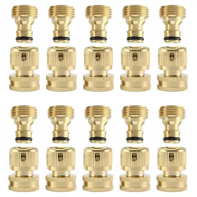 2/4/6 Set 3/4  Garden Water Hose Quick Connector Solid Brass Female Male Fitting • $17.91