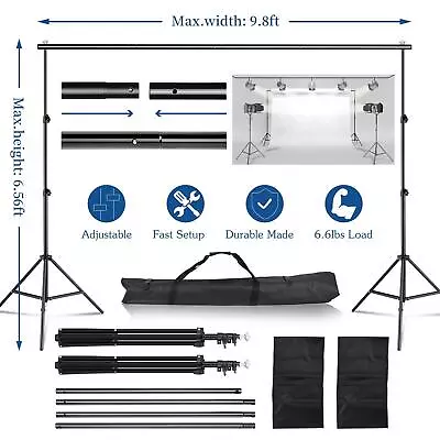 Photo Studio Heavy-Duty Backdrop Stand Screen Background Adjustable Support Kit • $31.99