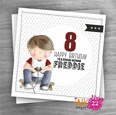 Personalised Birthday Card Gamer Boys 7th 8th 9th Son Nephew Brother Gaming • £2.99