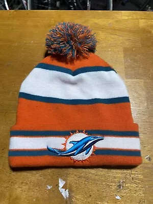 Miami Dolphins Beanie Hat NFL Team Headwear Winter Knit Logo OSFA • $11.77