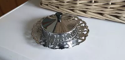 £4.95 • Buy Vintage...butter Dish..chrom Plated..?,..with Glass Dish..england