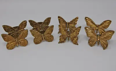 £17.82 • Buy 8 Vintage 2.5  Solid Brass Beautify Butterfly Napkin Rings Thick Band Holder