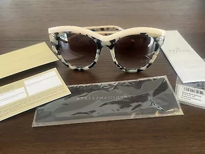 NWT Stella McCartney Avana SC0021S 002 Cat Eye Color Block Sunglasses Brown • $130.50