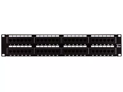 Monoprice 48-port Cat6 Patch Panel 110 Type (568A/B Compatible) • $41.96