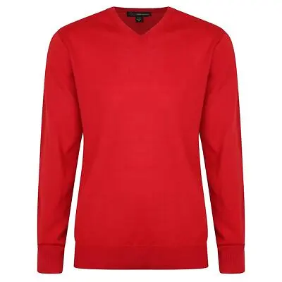 Greg Norman Mens Golf V Neck Sweater Merino Blue/Grey/Black/Red • £59.99
