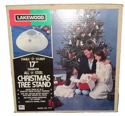 NEW Vintage Lakewood All Steel 17  White Glitter Christmas Tree Stand USA Made • $12.74