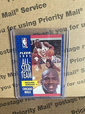 1991 Fleer Basketball Card #211 Michael Jordan NBA All-Star Team Chicago Bulls • $0.99