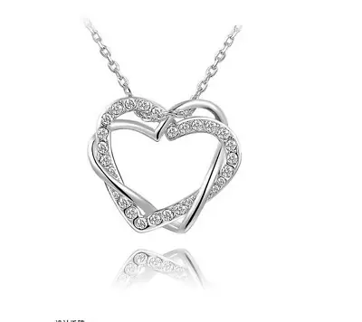 Yiwu Fashion Jewelry Factory Jewelry Customized Double Diamond Heart Necklace Ea • $11.31