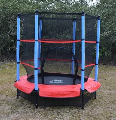 $110.39 • Buy 4.5FT / 55 Inch Springless Mini Trampoline With Enclosure Set Red