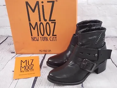 Miz Mooz - Leather Ankle Boots W/ Stud Details Faithful - Black EU 36 - US 5.5-6 • $219.95