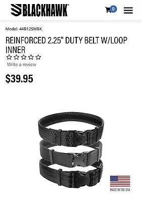 NEW Blackhawk 2.25” Reinforced QR Tactical Duty Web Belt BLACK SMALL 26 - 30 • $16.96