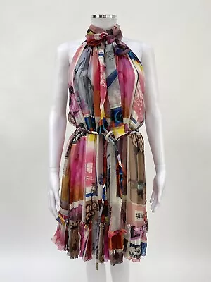 Women's Zimmermann Halterneck Belted Dress - Size 2/UK Size 12 - Multicoloured • £249.99