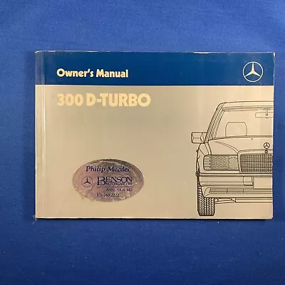 1987 Mercedes Benz 300 D-TURBO DIESEL ORIGINAL Owners Manual Model 124 D • $95