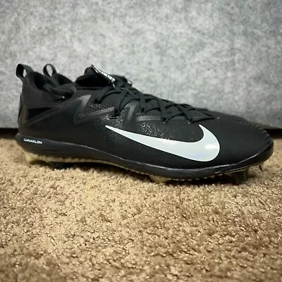 Nike Men Baseball Cleats 15 Black White Shoe Softball Metal Lunar Vapor Ultrafly • $20.99