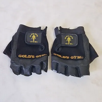 £14.99 • Buy Gold's Gym Leather Front Weight Lifting Gloves Vintage Body Building Large 