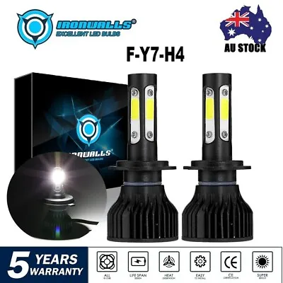 4Side H4 LED Headlight Globes For Toyota Hilux Kun26 Ute 3.0 D-4D 4WD 2006-2015 • $37.99