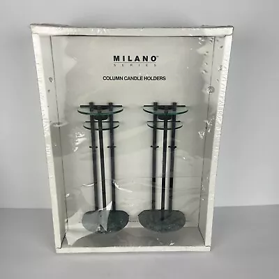 Vtg Milano Series Column Candle Holder Memphis Style NOS Sealed Faux Marble 9in • $67