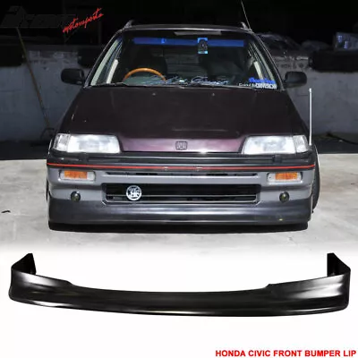 For 88-91 Honda Civic Zenki Style Front Bumper Lip Spoiler Splitter Unpainted PU • $94.99