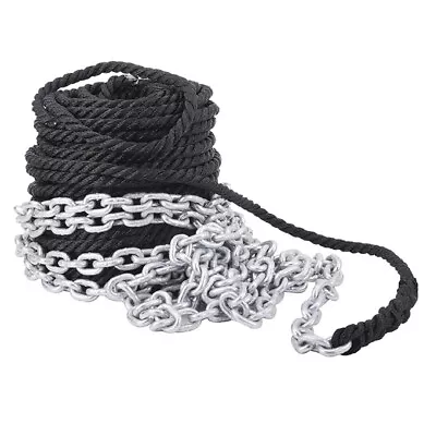 NovelBee 1/2 *200' 3 Strand Twisted Nylon Rope With 1/4 *15' Galvanized Chain • $67.81