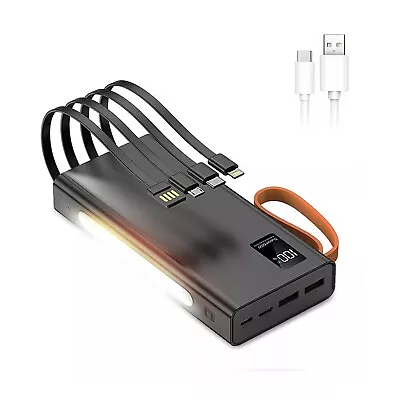 Power Bank Battery Charger 20000mah 66w Pd Fast Charging Led For IPhone Android • £12.99