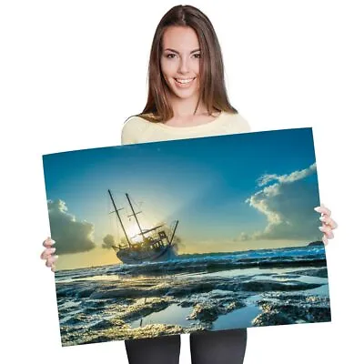 £10.99 • Buy A1 - Pirate Shipwreck Sea Ship Sailing Poster 60X90cm180gsm Print #14547