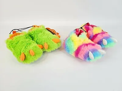 Dinosaur Dragon Claw Foot Monster Youth Toddler Slippers Shoes Green Or Tie Dye • $8.39