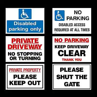 £3.99 • Buy No Parking/Private Property/Disabled - 3mm Metal Sign - 3 Sizes - Weatherproof