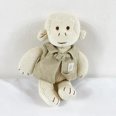 A52 Miyim Organic Cotton Cream Monkey Knit Plush 10  Stuffed Toy Lovey • $15.88