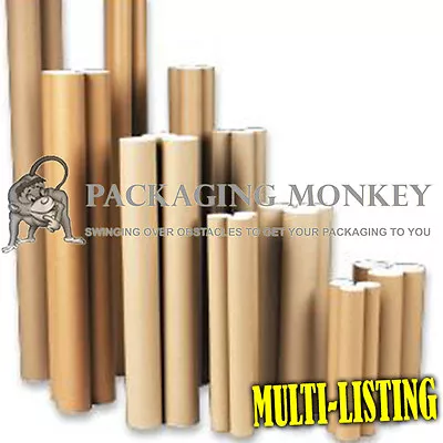 STRONG POSTAL POSTER TUBES + END CAPS - ALL SIZES A0 A1 A2 A3 A4 X 45mm • £7.65