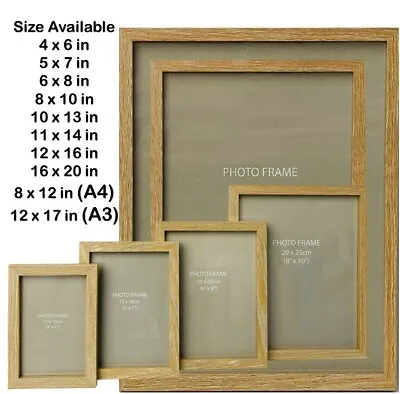 MDF Fashion Wooden Look Photo Frame With Natural Timber Finish 10 Sizes • $23.95