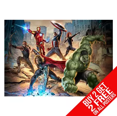 Avengers Assemble Marvel Poster Art Print A4 A3 Size - Buy 2 Get Any 2 Free • £6.97