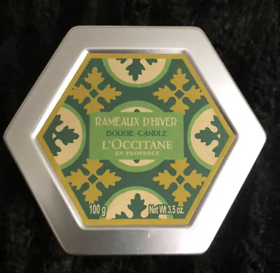 NEW! L'OCCITANE RAMEAUX D’HIVER Winter Forest Tin W/ Lid CANDLE 3.5 Oz • $26.69