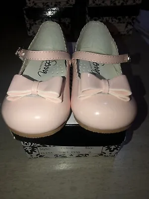 Baby Girls Spanish Style Shoes Patent Party Wedding Toddler Walking Infant Uk6 • £11.50