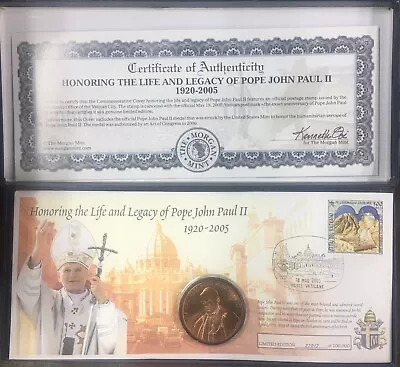 Morgan Mint Pope John Paul II Coin  & Commemorative Cover With Vatican Postmark • $20