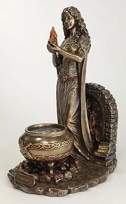 Saint Brigid Celtic Christian Goddess Of Fire Hearth Pagan Statue Bronze Finish • $90