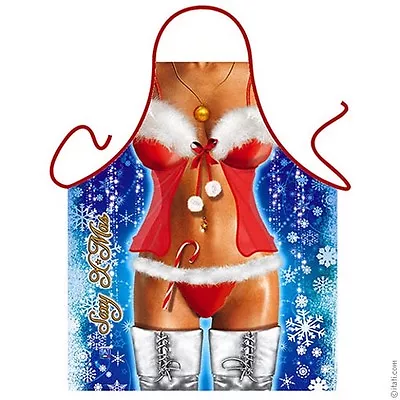 Christmas Apron Women Holiday Xmas Cheer Kitchen Cooking Apron Made In Italy OS • $16.98