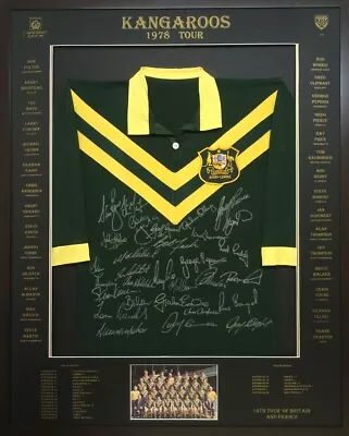 $500 • Buy Blazed In Glory - Australian Kangaroos 1978 Tour - NRL Signed & Framed Jersey