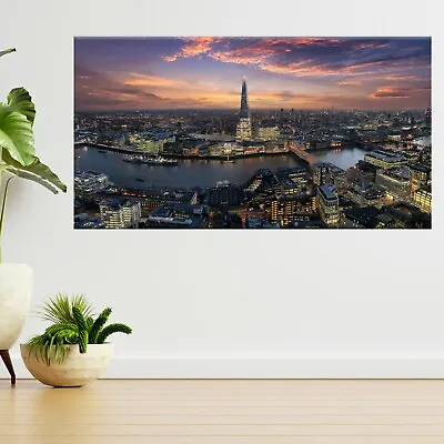 Tower Bridge Shard Skyline London 3d View Wall Sticker Poster Decal A331 • £13.99