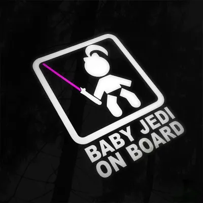 Baby Jedi On Board Decal Car Sticker Star Wars Girl Jedi Child Kids • £2.99