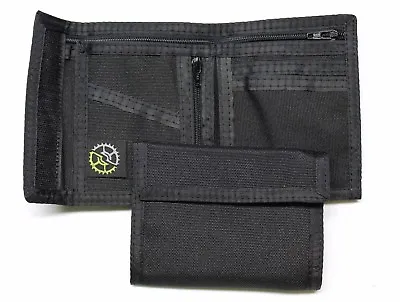 Nylon Billfold Wallet With Zippered Coin Pocket - Black • $15.99