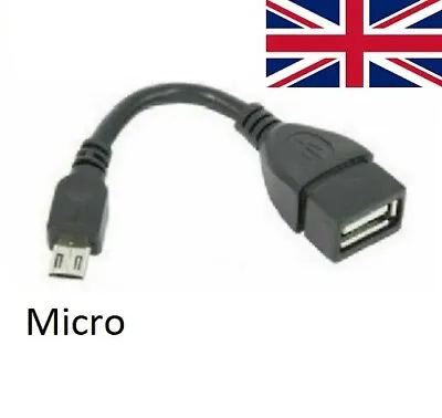 USB A 2.0 Female To Micro USB B Male OTG Adapter Convertor Date Cable Wholesale • £3.49