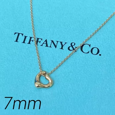 Tiffany & Co. Open Heart Necklace K18 Yellow Gold Elsa Peretti 750 Current Model • $594.86